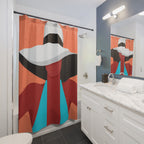 Abstract Sun Hat & Swimsuit Shower Curtain Gift: Minimalist Summer for Modern Homes