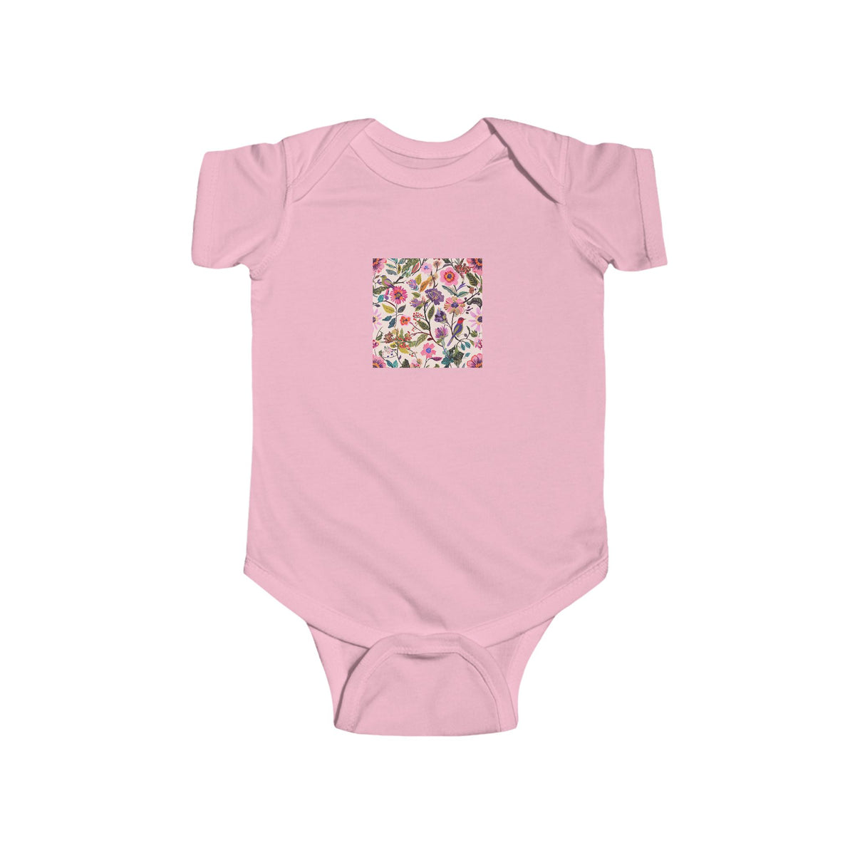 Blush Bird Garden Printed for Tiny Blooms baby bodysuit – original NewGiftDay design, view 4