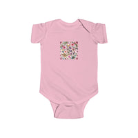 Blush Bird Garden Printed for Tiny Blooms baby bodysuit – original NewGiftDay design, view 4