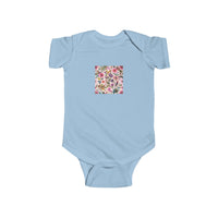 Blush Bird Garden Printed for Tiny Blooms baby bodysuit – original NewGiftDay design, view 3