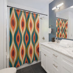 Mid-Century Ogee Pattern Shower Curtain Gift: Retro Elegance for Vintage Homes