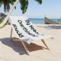 My Hobby Is Overthinking Snacks Printed Beach for Poolside Laughs towel – original NewGiftDay design, view 2