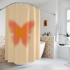 Warm Aura Butterfly Shower Curtain Gift: Golden Hues for Cozy Escapes