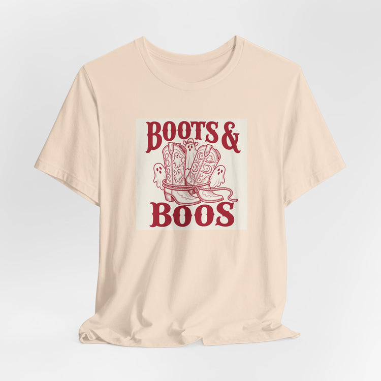 Western Boots Boo Crew T-shirt in soft-cream – original NewGiftDay design