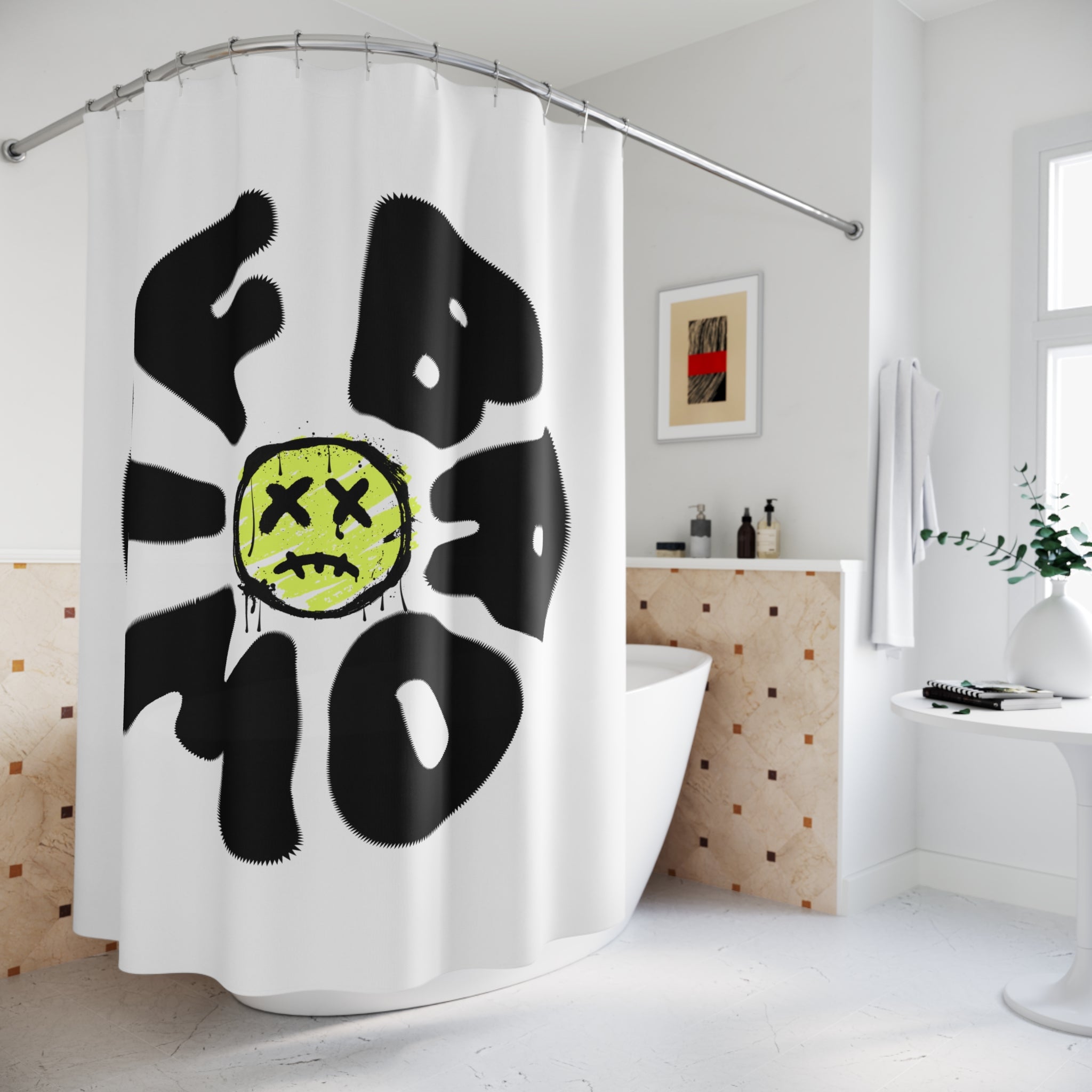 "WTF BRO" Slogan Shower Curtain Gift: Irreverent Humor for Unconventional Homes