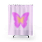 Purple & Yellow Aura Butterfly Shower Curtain Gift: Mystic Hues for Dreamy Spaces