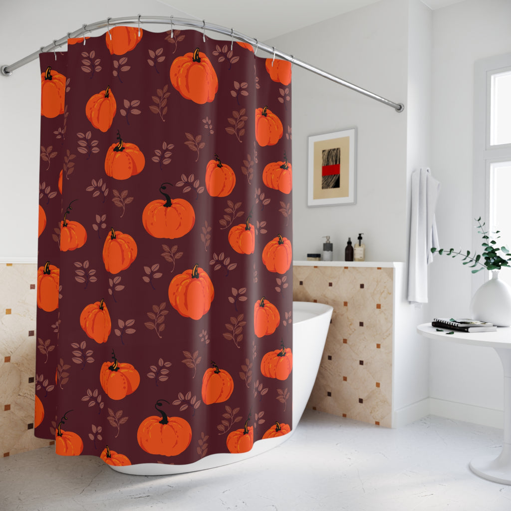 Rustic Pumpkin Patch Pattern Shower Curtain Gift: Cozy Autumn for Festive Homes
