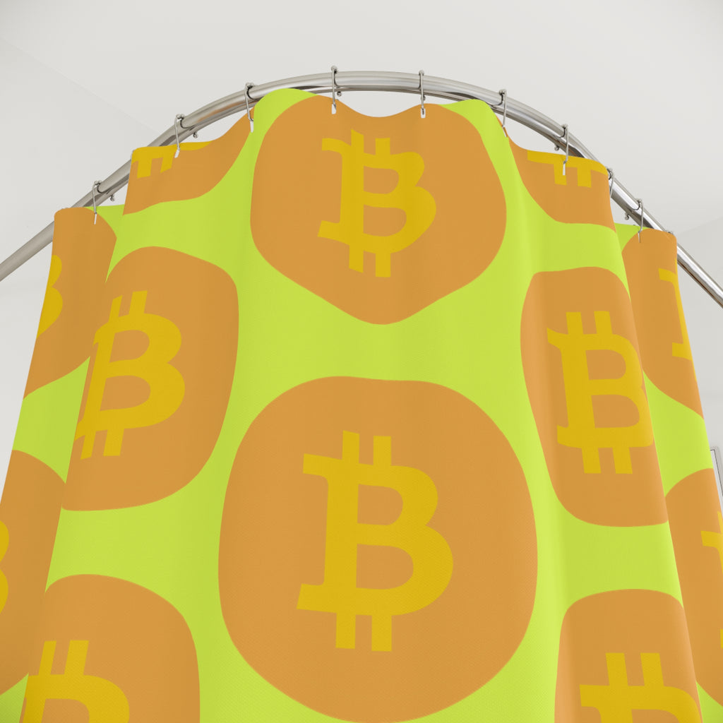 Bitcoin Pop Art Coin Shower Curtain Gift: Crypto Chic for Tech Enthusiasts