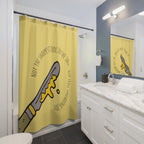 "Not the Sharpest Tool" Slogan Shower Curtain Gift: Witty Humor for Self-Aware Homes