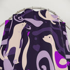 Abstract Playful Pup Purple Shower Curtain Gift: Vibrant Canine Art for Dog Lover Homes