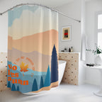 "Proud Autumn Lover" Landscape Shower Curtain Gift: Reflective Fall for Nature-Inspired Homes