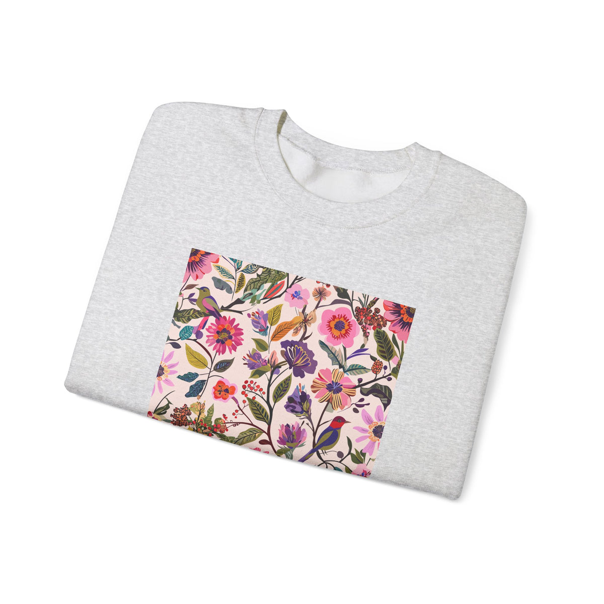 Blush Bird Garden DTG Printed for Cozy Blooms sweatshirt – original NewGiftDay design, view 10