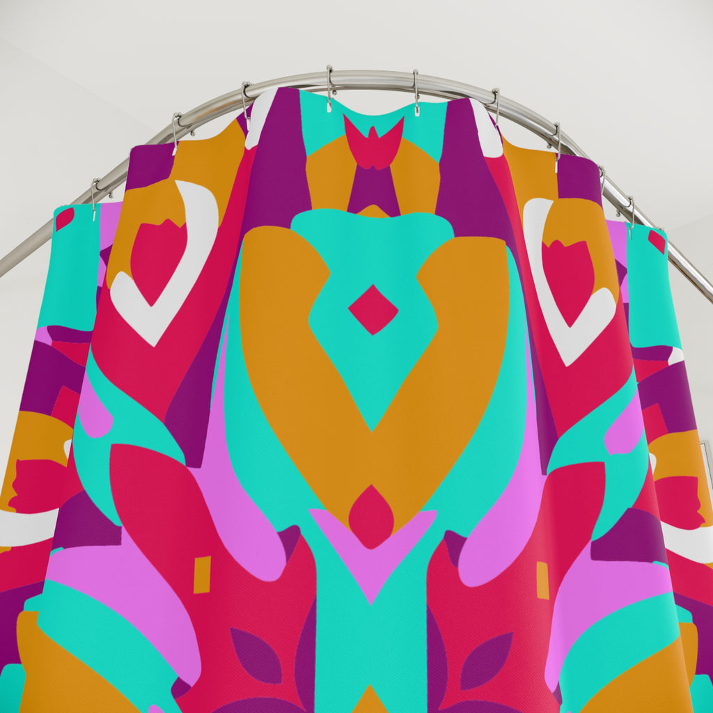 Abstract Geometric Pink Mandala Shower Curtain Gift: Zen Art for Serene Homes