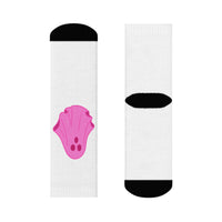 Pink Ghost Parade Crew socks – original NewGiftDay design