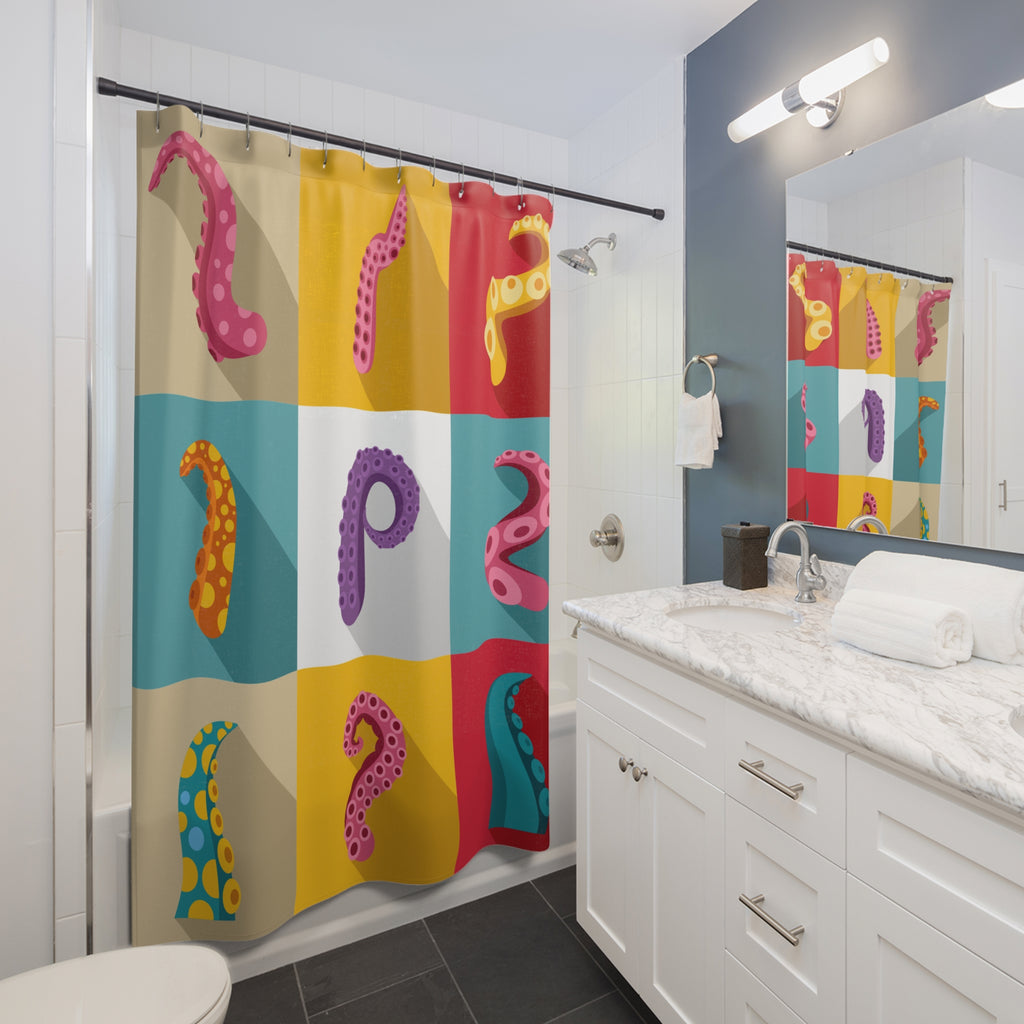 Pop Art Octopus Tentacles Shower Curtain Gift: Vibrant Ocean Whimsy for Eclectic Homes