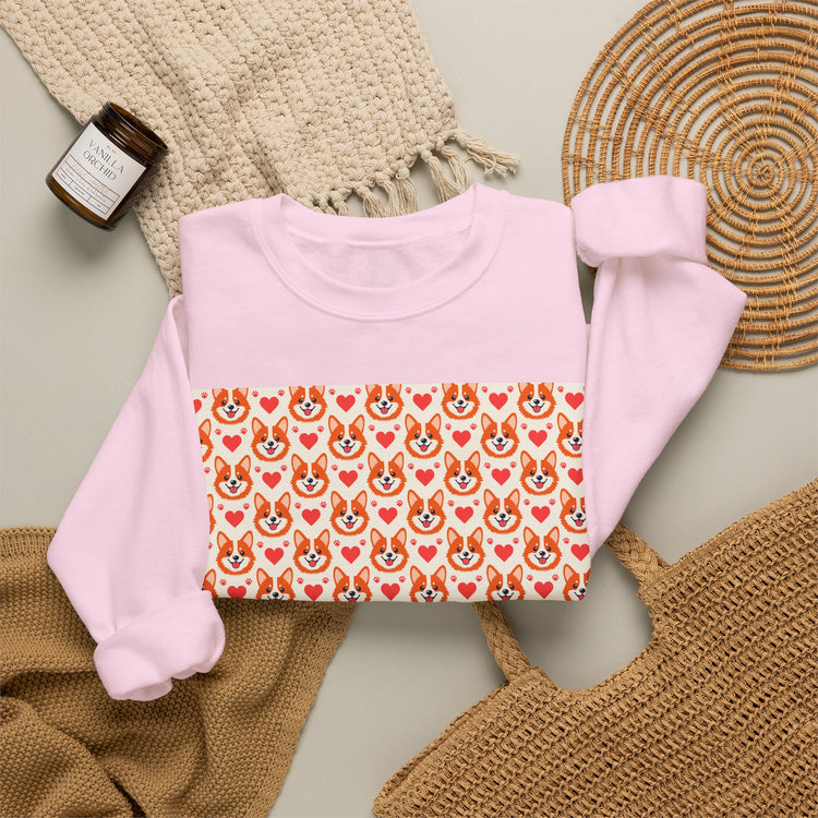 Corgi Hearts™ sweatshirt in light-pink – original NewGiftDay design