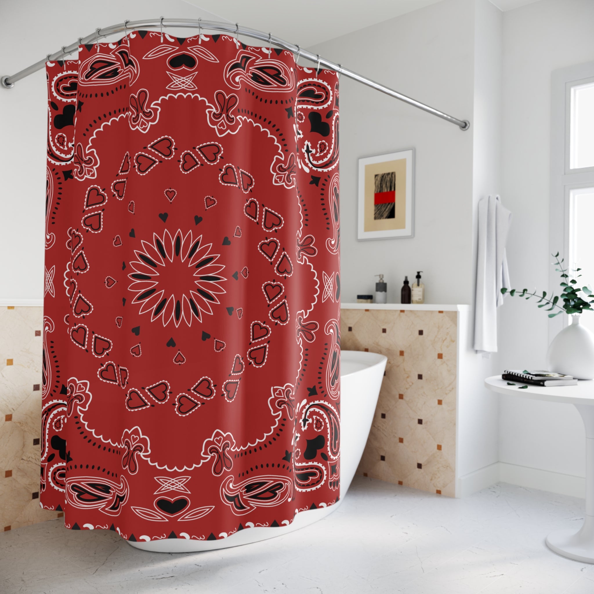 Bandana Medallion Shower Curtain Gift: Rustic Romance for Bold Homes