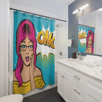 Pop Art "OMG" Surprised Woman Shower Curtain Gift: Comic Book Chic for Expressive Homes