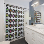 Retro Vinyl Record Pattern Shower Curtain Gift: Music Lover's Dream for Energetic Homes