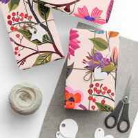 Blush Bird Garden Gift For Pretty Presents wrapping paper – original NewGiftDay design