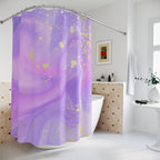 Gold Veined Marble Swirl Shower Curtain Gift: Luxury Abstract for Opulent Homes