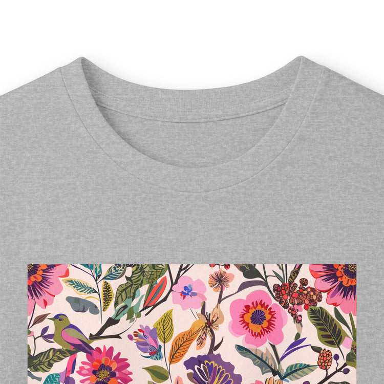 Blush Bird Garden DTG Printed for Layered Days long sleeve tee in sport-grey – original NewGiftDay design