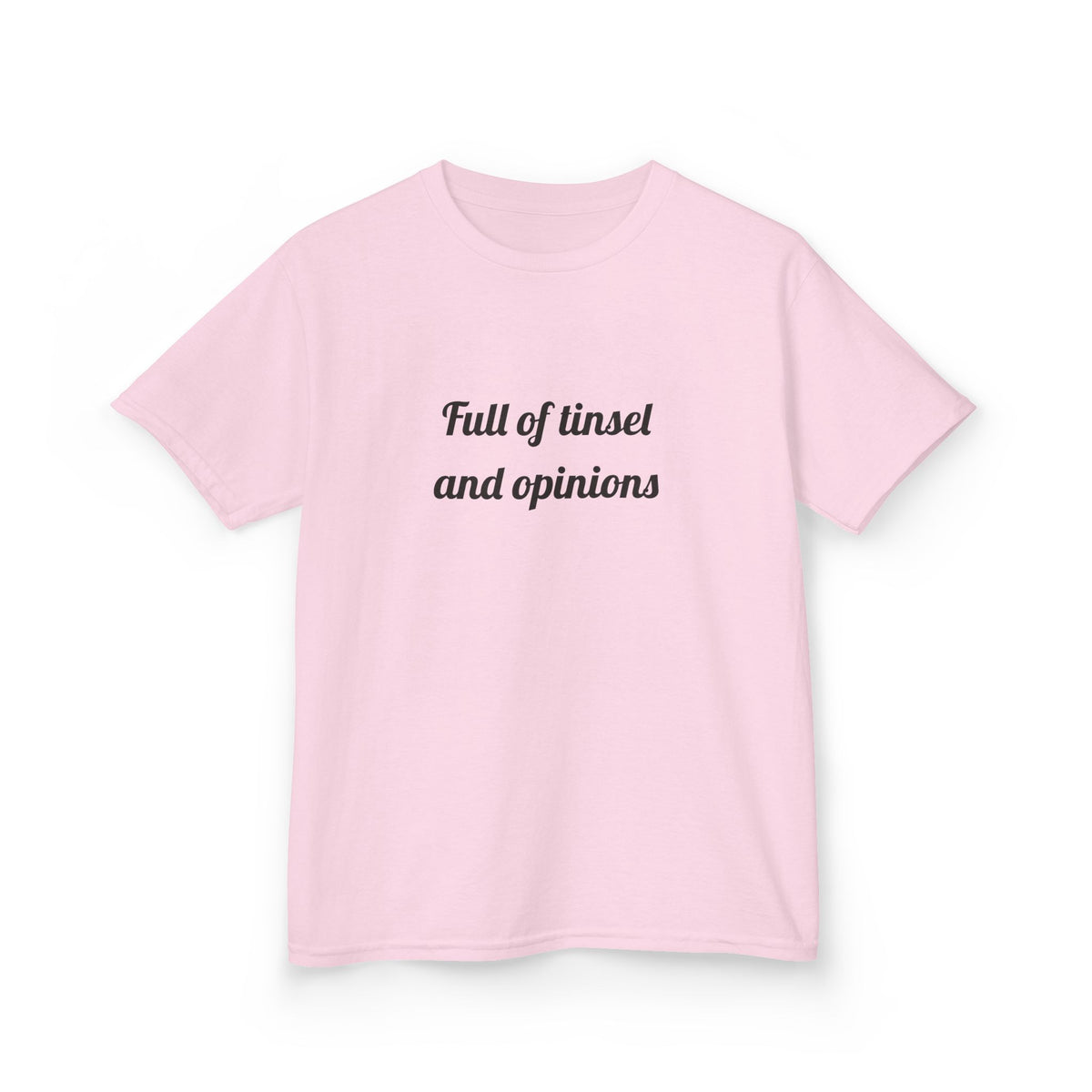 Full of tinsel and opinions DTG Printed for Holiday Giggles kids tee – original NewGiftDay design, view 15