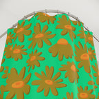 Retro Green Daisy Bloom Shower Curtain Gift: Groovy Floral Fun for Chic Homes