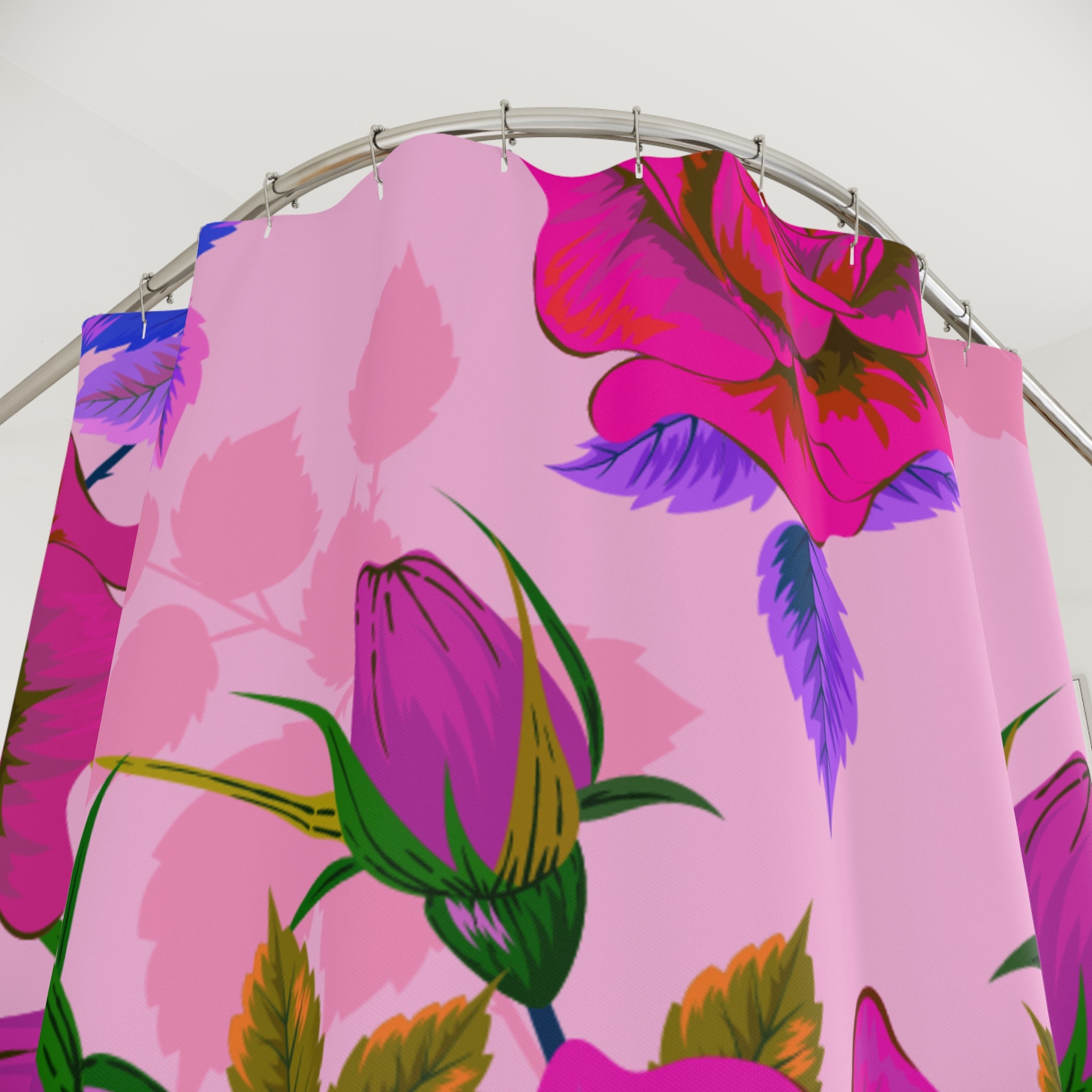 Pink Pop Art Rose Garden Shower Curtain Gift: Romantic Drama for Elegant Homes