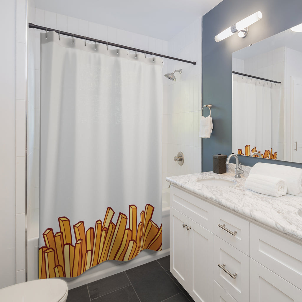 French Fries Border Shower Curtain Gift: Playful Foodie Fun for Quirky Homes