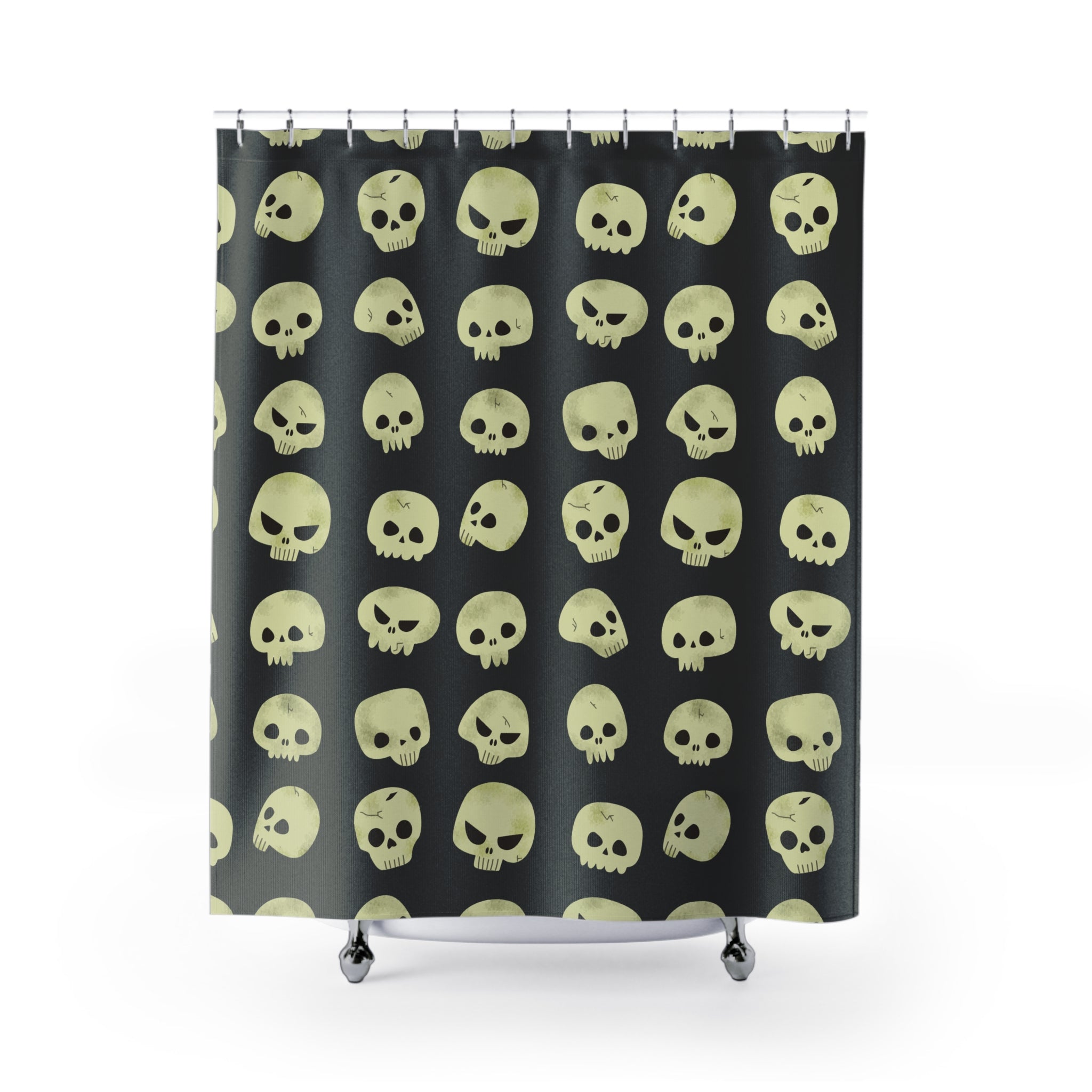 Quirky Cartoon Skull Pattern Shower Curtain Gift: Playful Spooky for Unique Homes