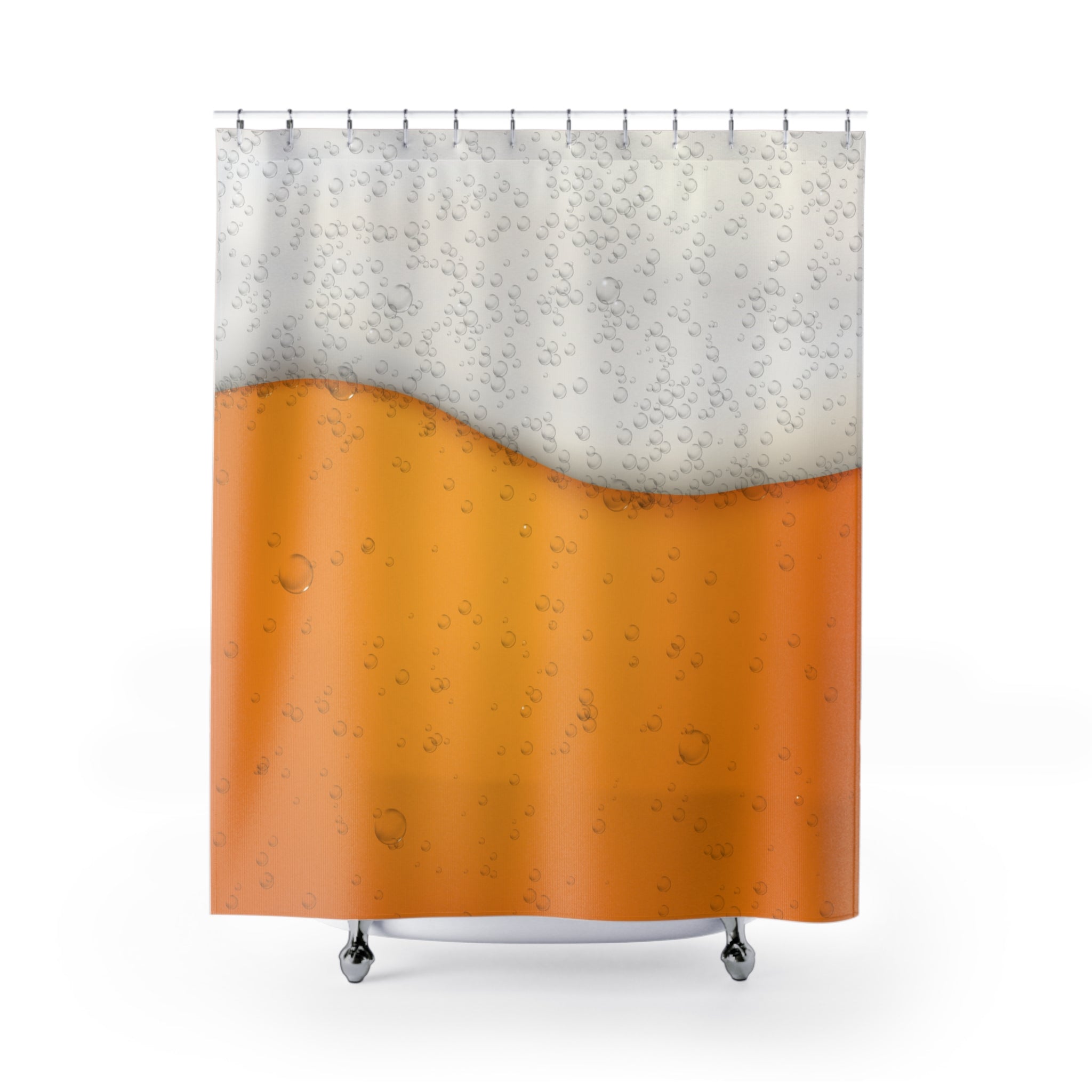Cold Beer Foam Graphic Shower Curtain Gift: Refreshing Brew for Enthusiast Homes