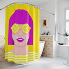 Lemon Slice Shades Pop Art Shower Curtain Gift: Zesty Style for Bold Homes