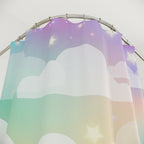 Pastel Rainbow Cloud & Star Shower Curtain Gift: Dreamy Sky for Enchanted Homes