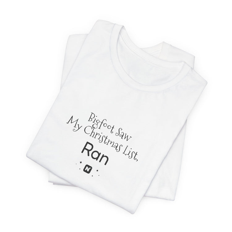 Bigfoot Christmas List T-shirt in soft-pink – original NewGiftDay design