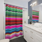 Serape Stripe Maximalist Shower Curtain Gift: Vibrant Culture for Bold Upgrades