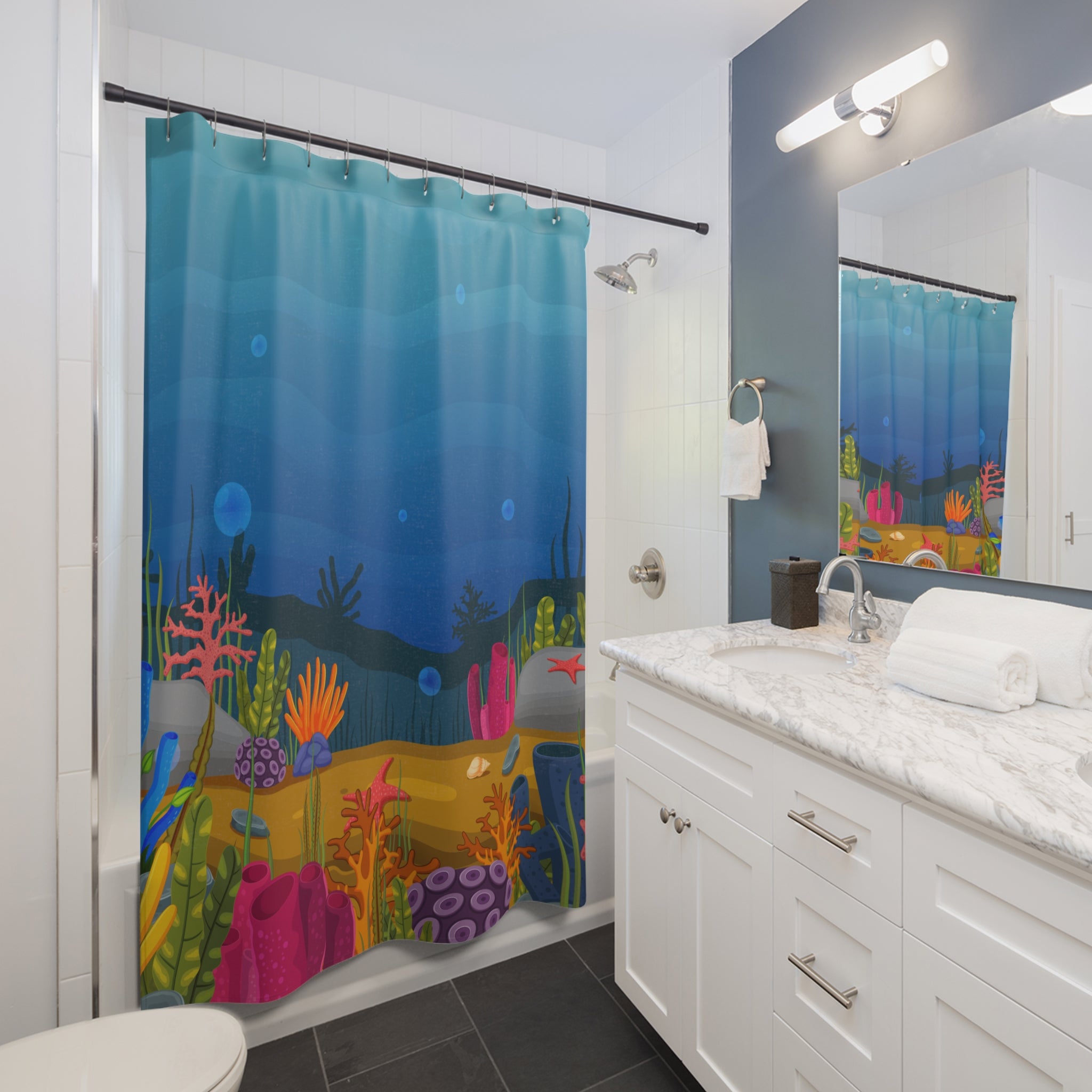 Deep Sea Coral Reef Shower Curtain Gift: Immersive Fantasy for Adventure Homes