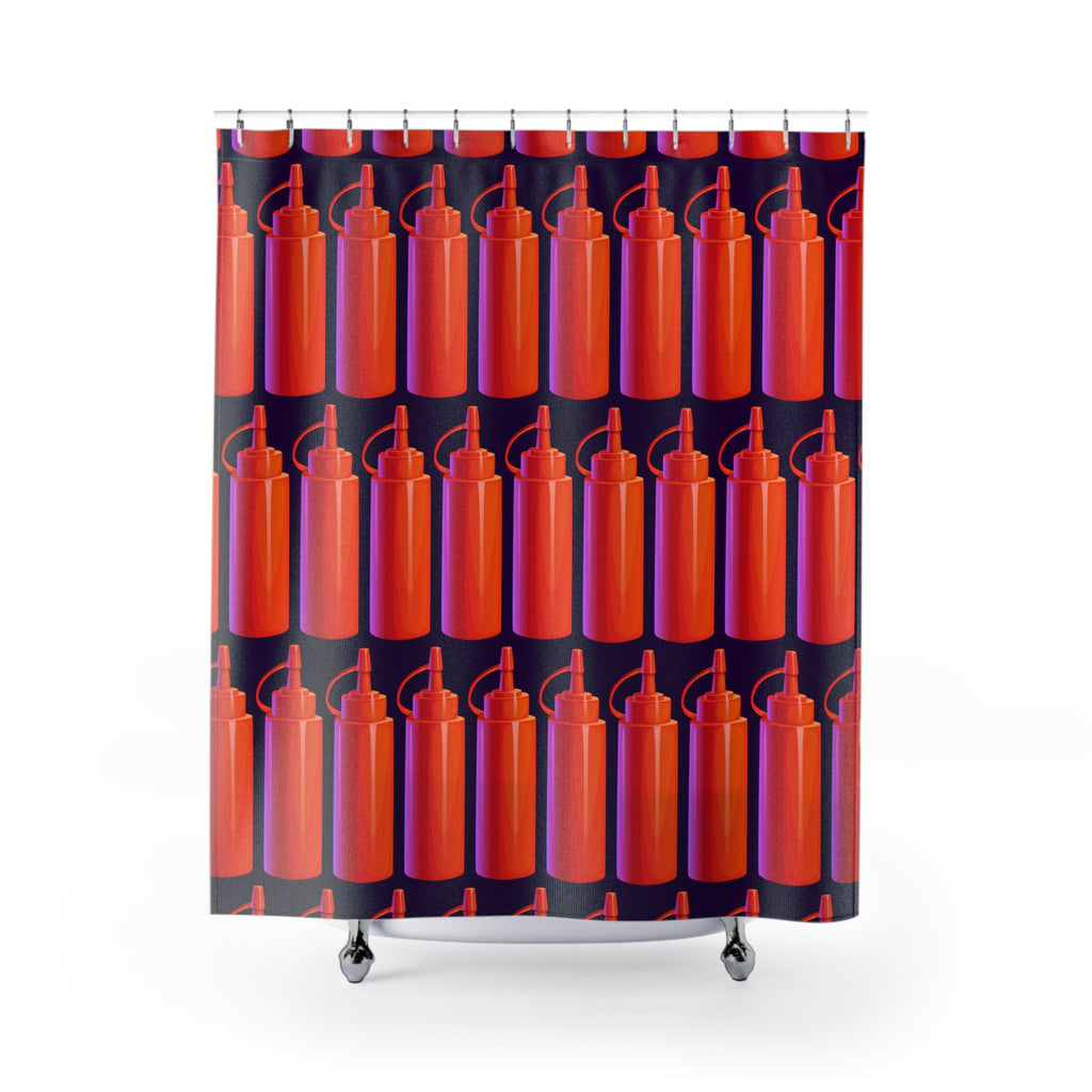Ketchup Bottle Pop Art Shower Curtain Gift: Graphic Edge for Foodie Homes
