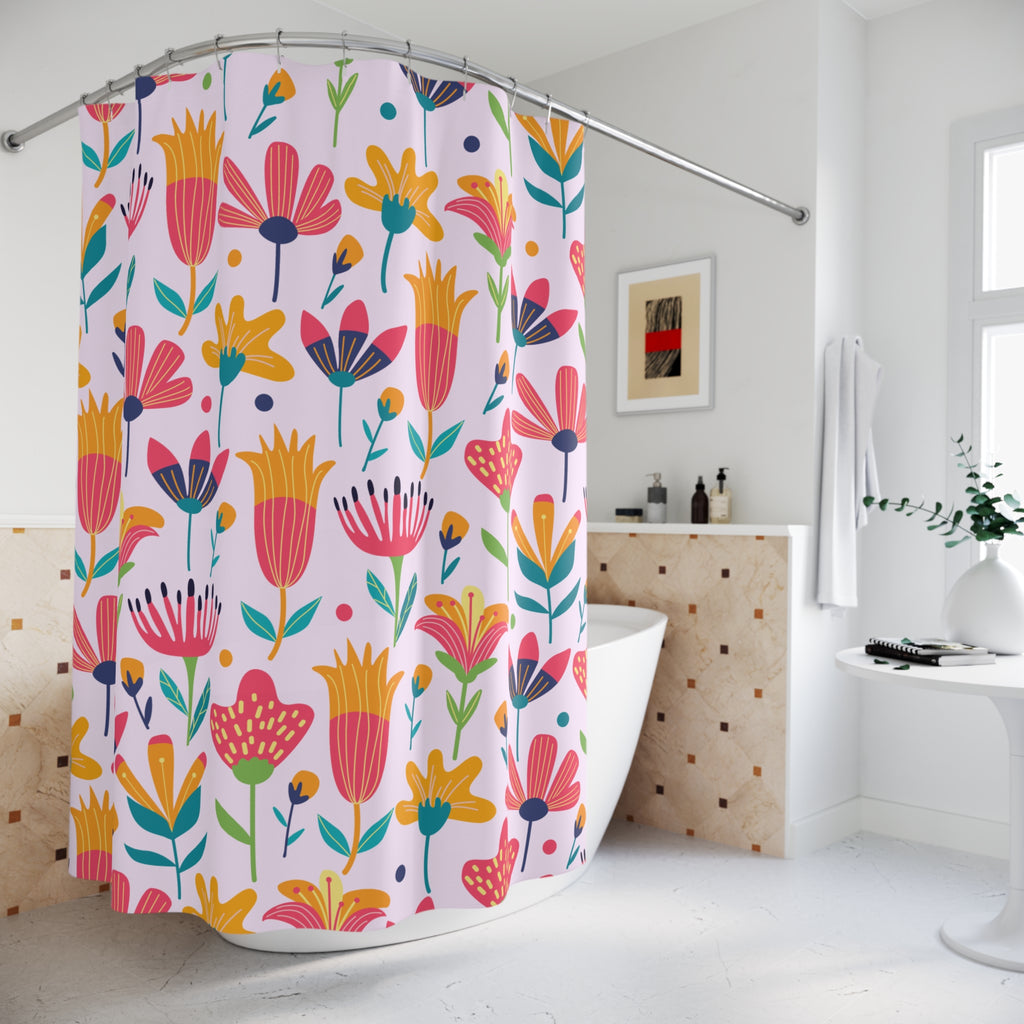 Folk Art Floral Shower Curtain Gift: Bohemian Whimsy for Cheerful Homes