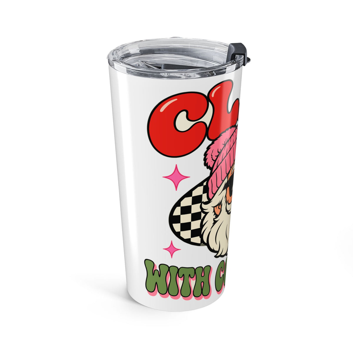 Claus With Confidence 20oz tumbler – original NewGiftDay design, view 3
