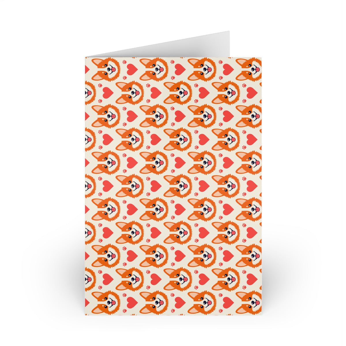 Corgi Heartss (1 or 10-pcs) greeting card – original NewGiftDay design, view 2