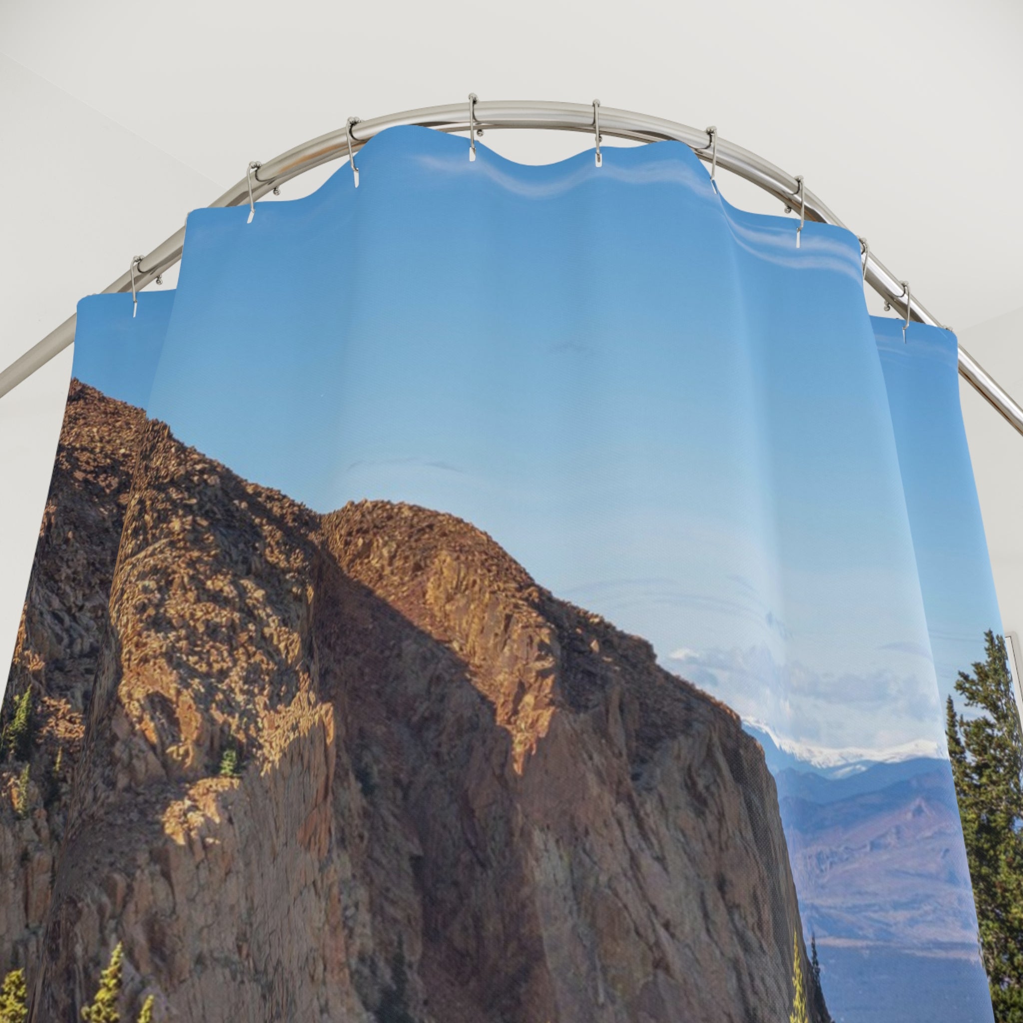 Pikes Peak Winding Road Photo Shower Curtain Gift: Mountain Ascent for Adventurous Homes