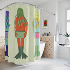 Quirky Octopus Swimmer Trio Shower Curtain Gift: Whimsical Ocean Art for Playful Homes
