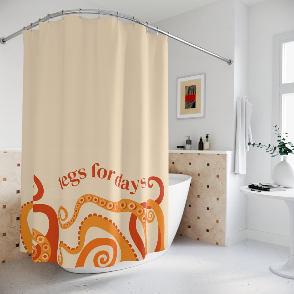 "Legs For Days" Octopus Tentacle Shower Curtain Gift: Humorous Marine Art for Playful Homes