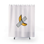 Taped Banana Conceptual Art Shower Curtain Gift: Witty Parody for Modernists