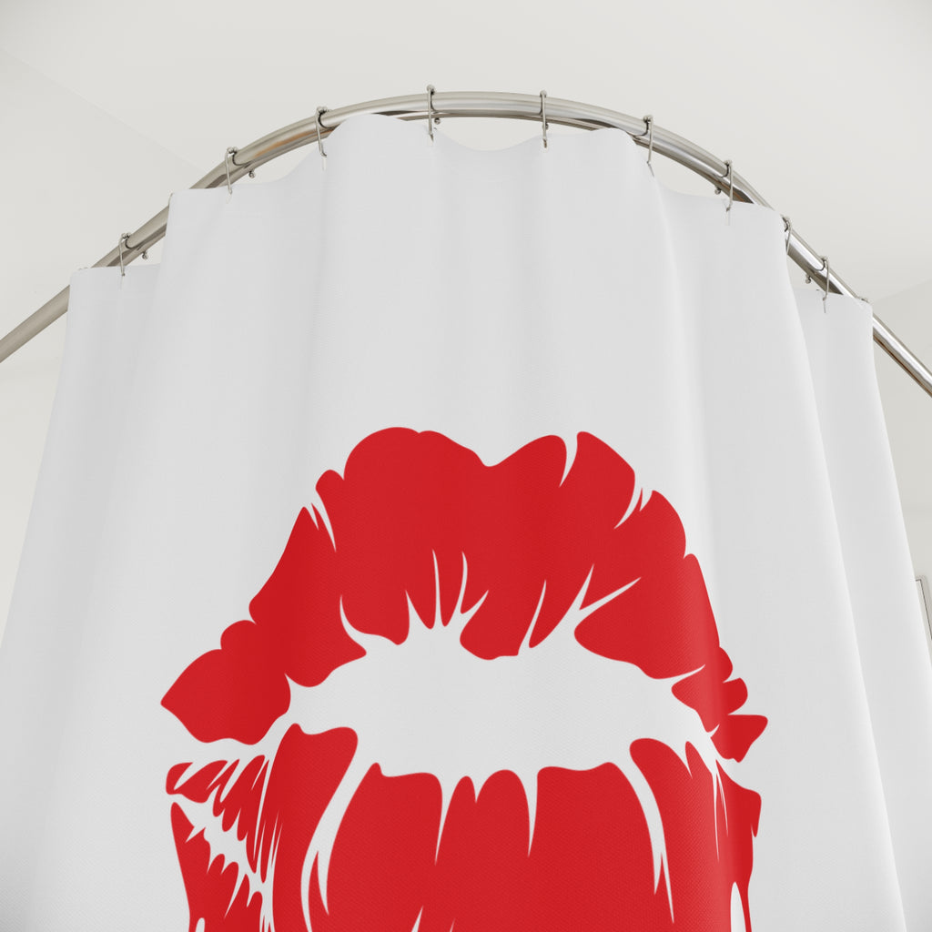 "Kiss Me" Dripping Lips Shower Curtain Gift: Edgy Romance for Bold Bathrooms