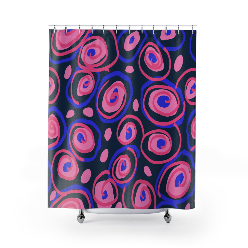 Abstract Swirl Dot Shower Curtain Gift: Modern Artistic Flair for Vibrant Homes