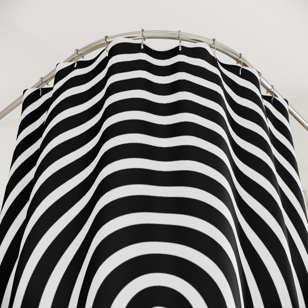 Hypnotic Concentric Circles Shower Curtain Gift: Op Art Drama for Modern Homes