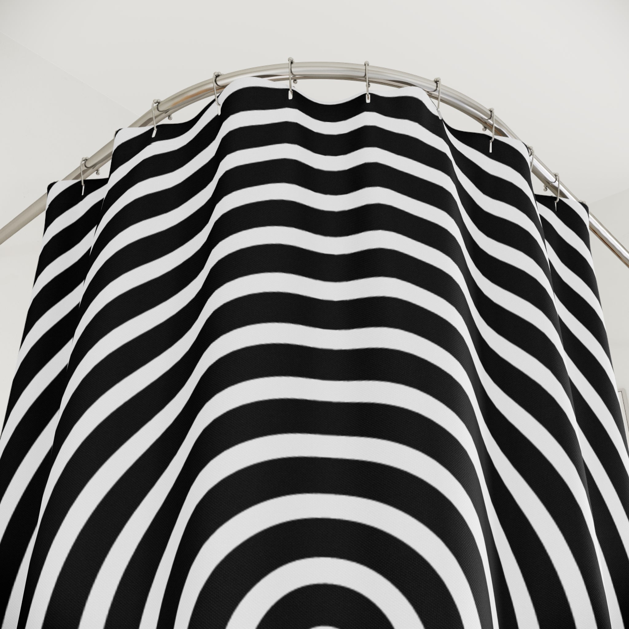 Hypnotic Concentric Circles Shower Curtain Gift: Op Art Drama for Modern Homes