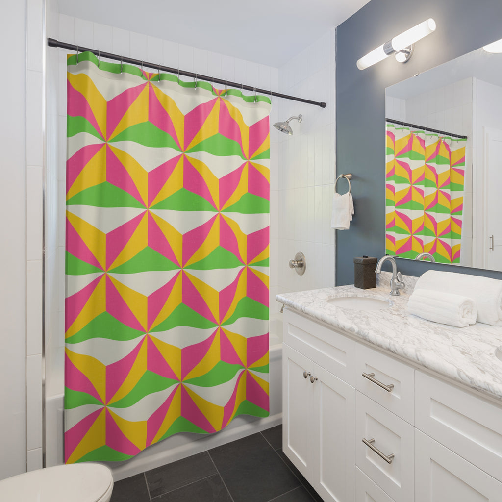 3D Optical Illusion Shower Curtain Gift: Geometric Joy for Modern Upgrades